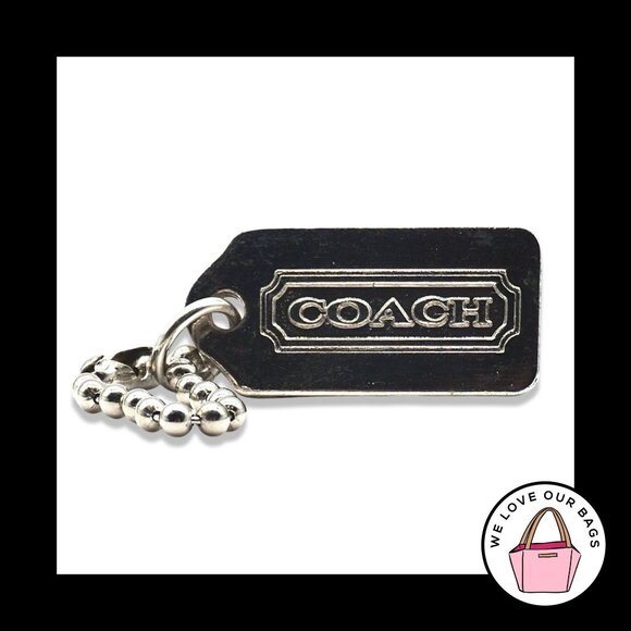 1.25" Small VINTAGE COACH Silver Nickel Metal Fob Bag Charm Keychain Hang Tag - Picture 1 of 2